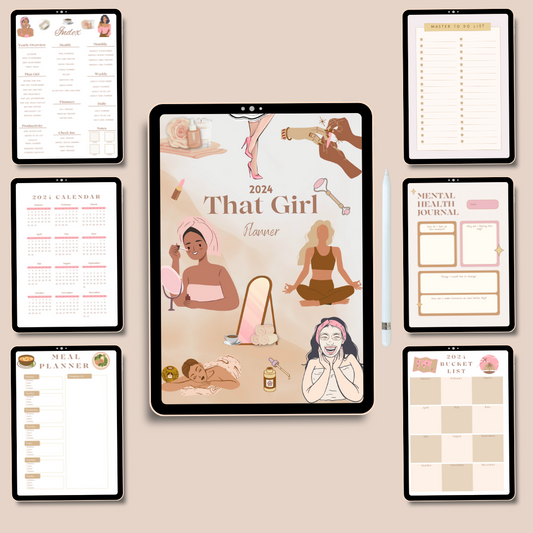 That Girl 2024 Planner | Undated Daily, Weekly & Monthly Planner | Self Care Planner | Goal Planner | Gratitude Journal | Mental Health Journal | Habit Tracker | Meal Planner