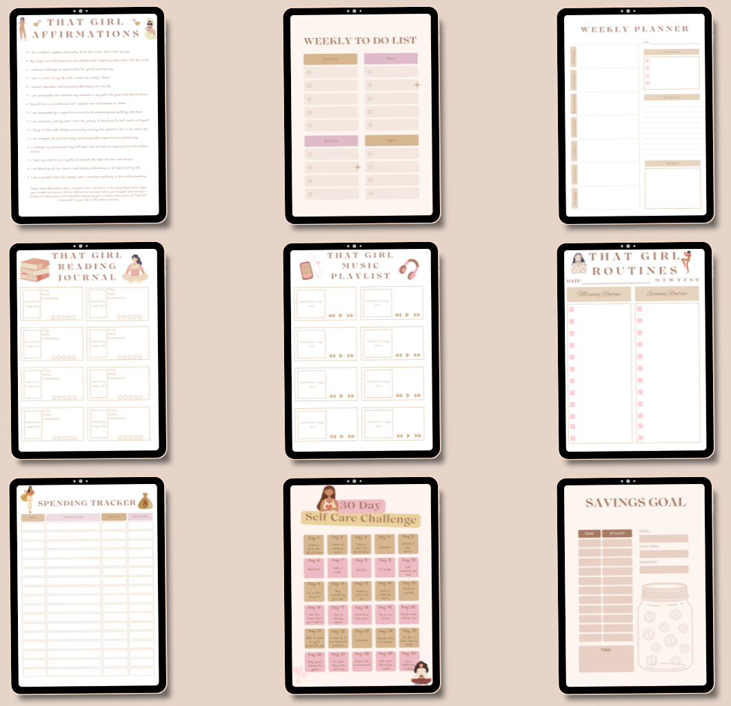 Becoming That Girl : A 2022 Self Care Planner for Women