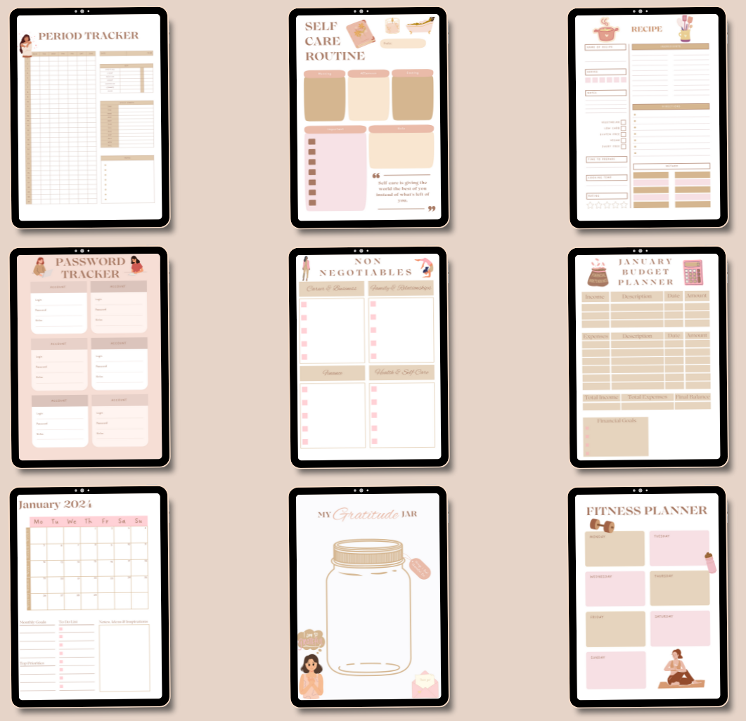 Becoming That Girl : A 2022 Self Care Planner for Women